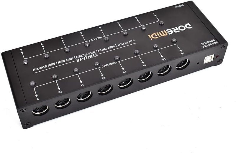 DOREMiDi MIDI THRU-16 Box Filter and Switch 1 MIDI input into 16 MIDI outputs and each MIDI output can edit MIDI filters(THRU-16) - Image 2